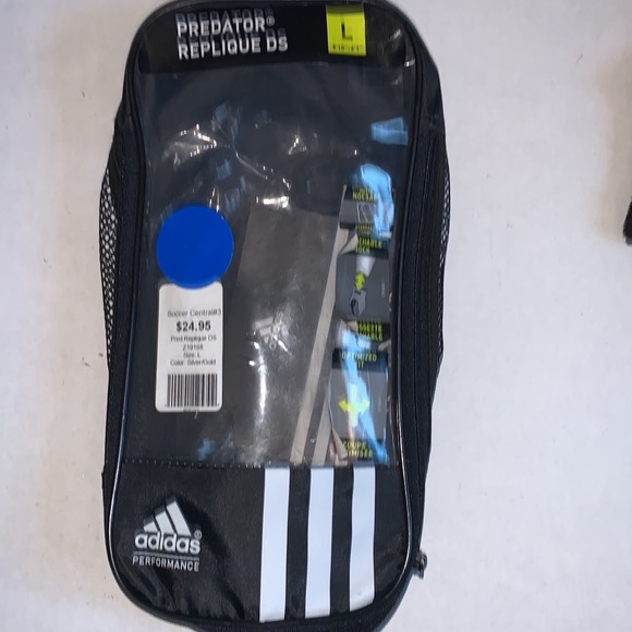 NEW ADIDAS performance Predator Replique DS Shin Guard Silver Gold Large - Picture 7 of 11